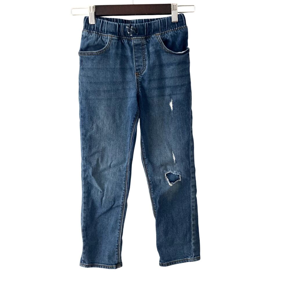 Jumping Beans Distressed Straight Leg Pull On Jeans - 7